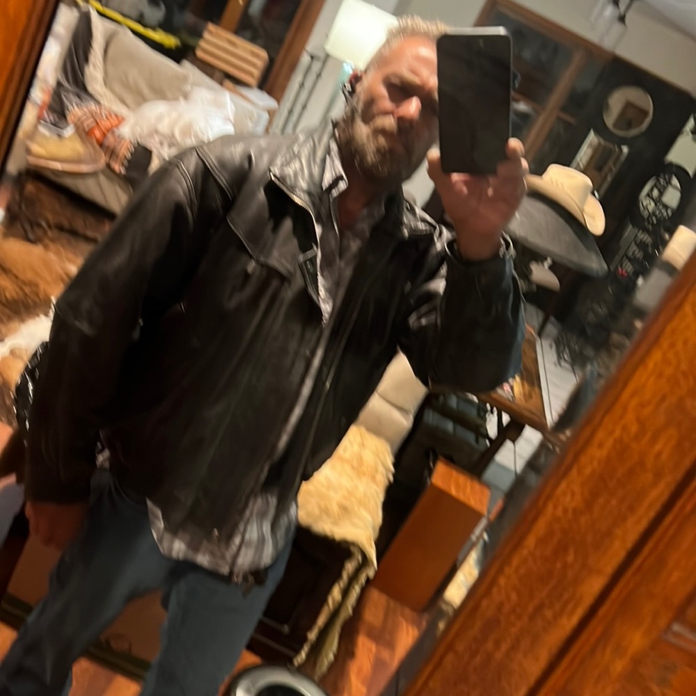 Jim and Marylou Vintage black leather Jacket